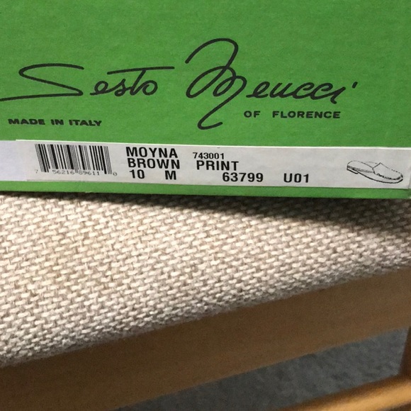 Sesto Meucci Brown Leather Print Mule - Picture 7 of 7